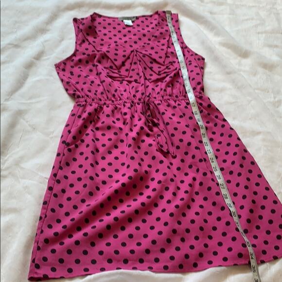 Fishbowl pink and black polka dot fit and flare dress, L - Picture 8 of 9